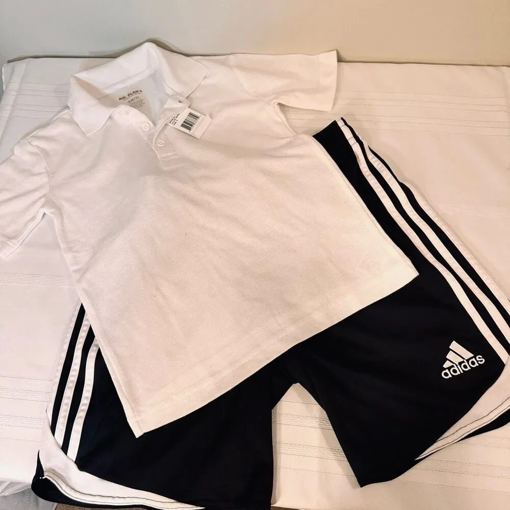 Adidas Shorts And Broadcloth Polo Shirt